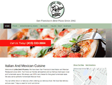 Tablet Screenshot of littlejoespizzeria.com